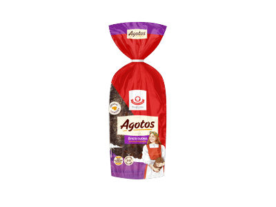 Šviesi ruginė raikyta AGOTOS duona su saulėgrąžomis, 700 g