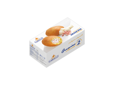 Šaldyti kepti arančinai, su sūriu ir prosciuto kumpiu (200 g × 2 vnt.), 400 g