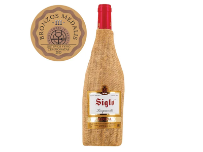 Raudonasis sausas vynas SIGLO TEMPRANILLO RIOJA su SKVN (SIGLO TEMPRANILLO RIOJA D.O.C. red dry 13,5% 0,75L)