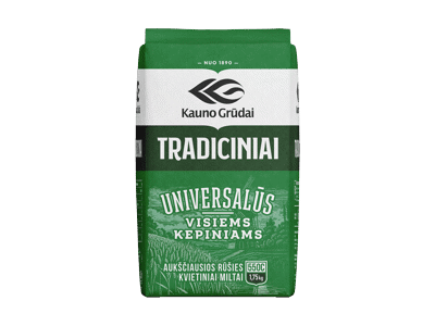 Kvietiniai miltai KAUNO GRŪDAI TRADICINIAI 550C, 1.75 kg