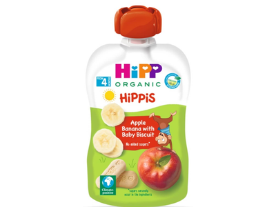 Ekol. obuol. banan. su saus. HIPP BIO, 100 g