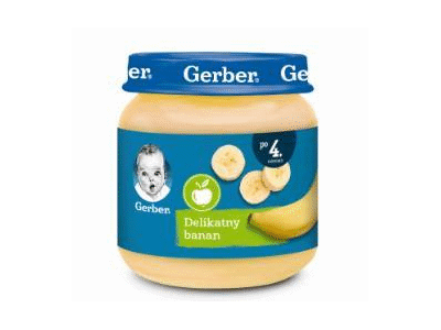 Bananų tyrelė GERBER (nuo 4 mėn.), 125 g