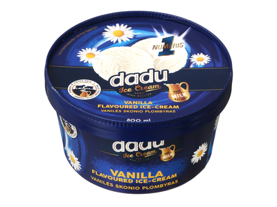 Vanilės skonio valgom. ledai DADU, 800ml/412g
