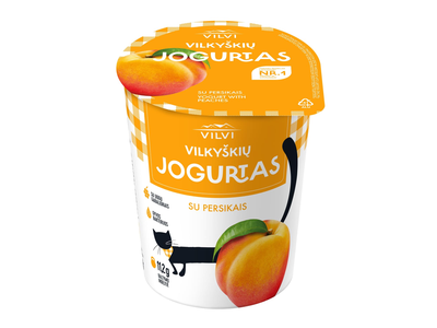 Jogurtas su persikais VILKYŠKIŲ, 3,6 % rieb., 350 g