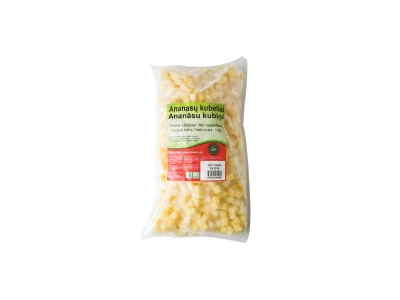 Šaldyti ananasai, kubeliais, 1 kg