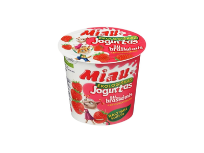 Eko Miau jogurtas su braškėmis 3.5%, 125 g