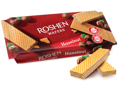 Vafliai "Roshen Wafers" riešutiniai, 216g