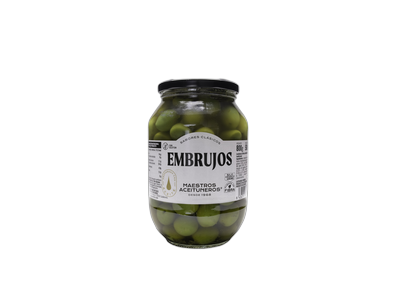 Žaliosios alyvuogės su kauliukais MAESTROS ACEITUNEROS Campo Real, su aliej. ir prieskon. 670/385 g