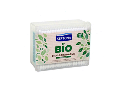 Higieniniai vatos pagaliukai SEPTONA BIO, 200 vnt., 200 vnt.