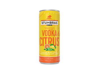Alkoholinis kokteilis STUMBRAS VODKA & CITRUS 5%, 330 ml