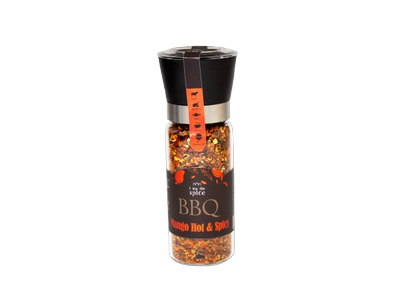 Druskos ir prieskonių mišinys I AM THE SPICE, BBQ Mango Hot & Spicy, malūnėlyje, 140 g