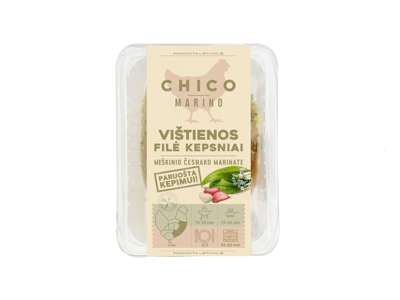 Višt. filė kepsniai CHICO MARINO meškinių česnakų marinate, 500 g