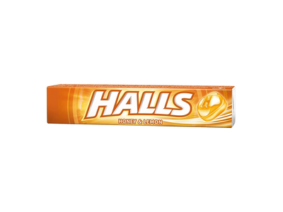 Medaus ir citrinų skonio ledinukai HALLS, 33,5 g