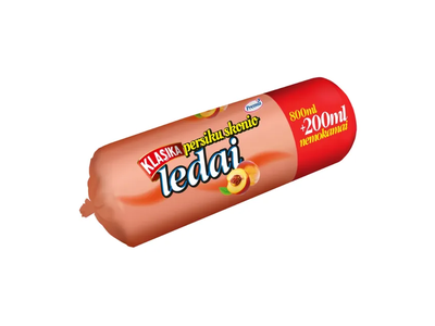 Persikų skonio ledai KLASIKA, 800 + 200 ml