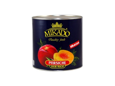 Persikų puselės MIKADO, 2,5 kg / 1,5 kg