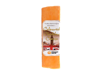 Spalvotas čederio sūris cheese world 50%