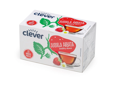 Juodoji aromatizuota arbata braškių skonio CLEVER, 20 vnt.