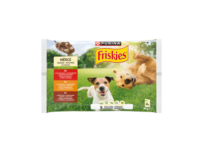 Šunų ėdalas FRISKIES su vištiena, jautiena, ėriena, 340 g