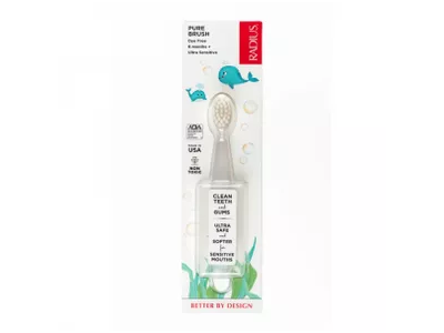 RADIUS dantų šepetėlis PURE BABY, 6-18 mėn. vaikams, skaidrus, 1 vnt.