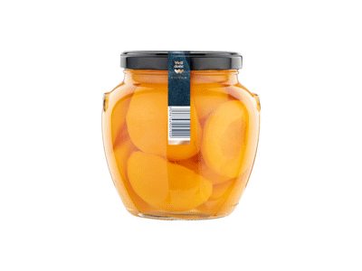 Nuluptos persikų puselės WELL DONE PREMIUM, lengvame sirupe, be kauliukų, 1.65 kg