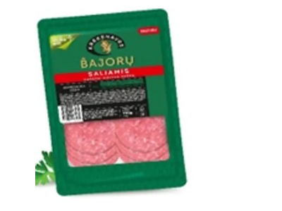 Karštai rūkytas Bajorų saliamis griežinėliais dujose 110g