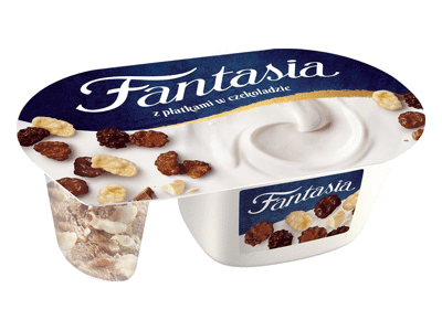 Jogurtas su šok. kukur. dribsniais FANTASIA, 8,4 % rieb., 102 g