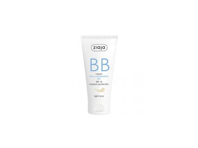 BB kremas riebiai, mišriai odai lengvo atspalvio ZIAJA, SPF 15, 50 ml
