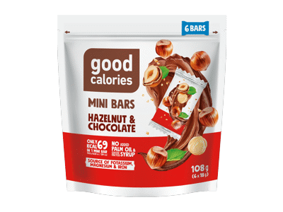 Mini datulių batonėliai GOOD CALORIES, su riešutais ir šokoladu, 108 g