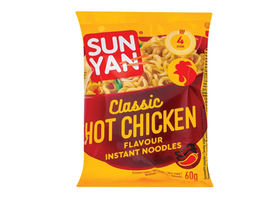 Greitai paruošiami makaronai SUN YAN, aštrios vištienos skonio, 60 g