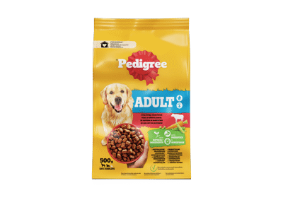 Sausas vidut. dydžio veislių šunų ėdalas PEDIGREE ADULT DOGS, 500 g