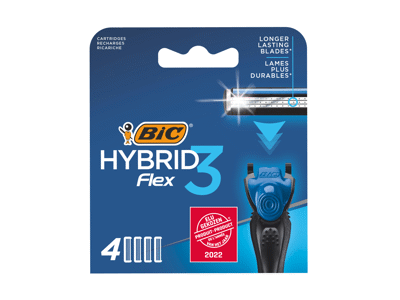Vyriško skustuvo galvutės BIC HYBRID FLEX3, 4 galvutės, 4 vnt.