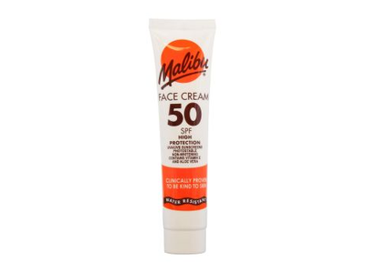 MALIBU SPF 50 vandeniui atsparus apsauginis veido kremas, 40 ml