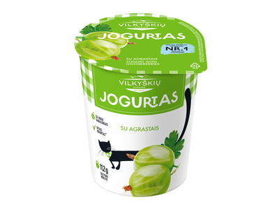 Jogurtas VILKYŠKIŲ, agrastų skonio, 3,6 % riebumo, 350 g