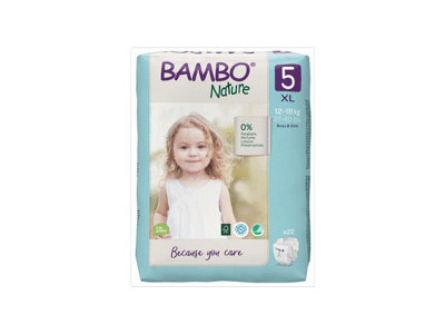 Ekologiškos sauskelnės BAMBO NATURE 5 (12-18 kg), 22 vnt.