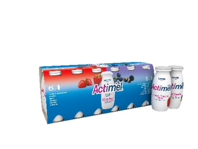 Geriamo jogurto ACTIMEL rinkinys, braškių-vaisių-aviečių ir spanguolių skonio, 12 x 100 ml