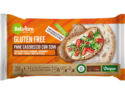 Ūkininko duona BALVITEN GLUTEN FREE, su sėklomis, veganiška, raikyta 250 g (M)