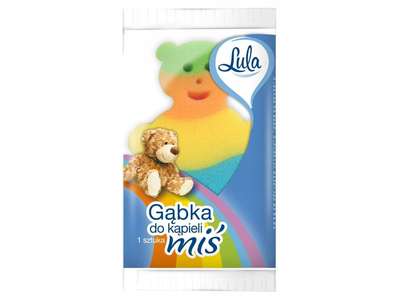 Vaikiška vonios kempinė - meškiukas LULA (skirtingų spalvų), 1vnt.