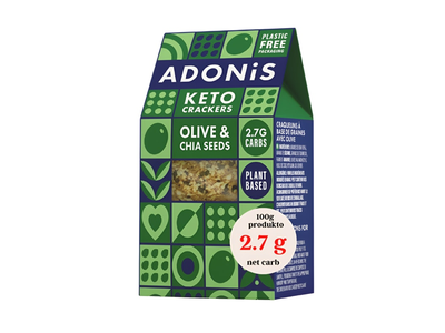 Ekol. alyv., isp. šal. krekeriai ADONIS, 60 g