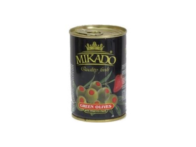 Alyvuogės MIKADO, įdarytos su paprika, M dydis, 300/120 g