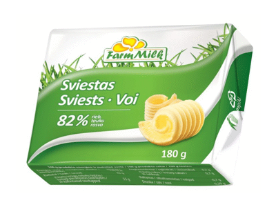 Sviestas FARM MILK, 82 % rieb., 180 g