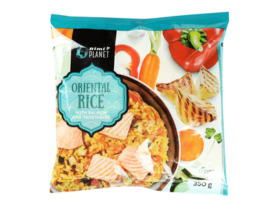 Ryžiai su lašiš. ir darž. ORIENTAL RIMI, 350g
