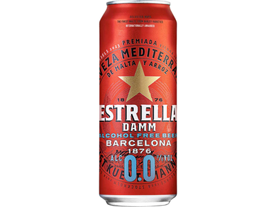 Nealkoholinis šviesusis alus ESTRELLA DAMM, 0,5l