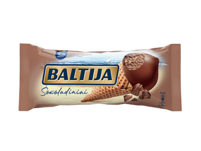 Šokoladiniai ledai BALTIJA su vaflių gabaliukais, 81 g