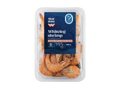 Atšildytos krevetės WD, 30/40, virtos, 300 g