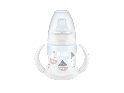 Mokomasis buteliukas NUK su rankenėlėmis, 150 ml, 6-18 mėn., 1 vnt.