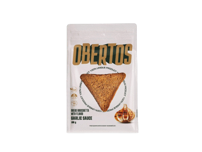 Duonos skrebučiai OBERTOS, česnakų skonio, 100 g