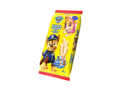 Vafliniai šiaudeliai PAW PATROL su vanilės sk. įdaru, 150 g