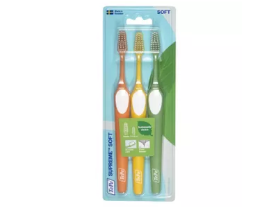 TEPE dantų šepetėlių rinkinys SUPREME SOFT, minkšti, 3 vnt.