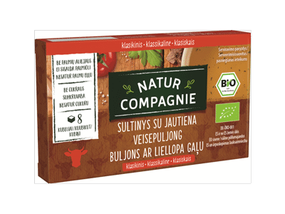 Ekologiškas jautienos sultinys NATUR COMPAGNIE (8 kub.), 96 g
