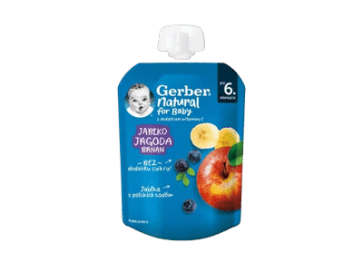Obuol.mėl.ban.tyrelė GERBER;80g,6+, 80 g
